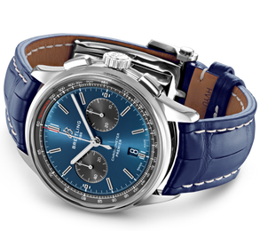 Breitling Watch Premier B01 Chronograph 42 Blue Croco Tang