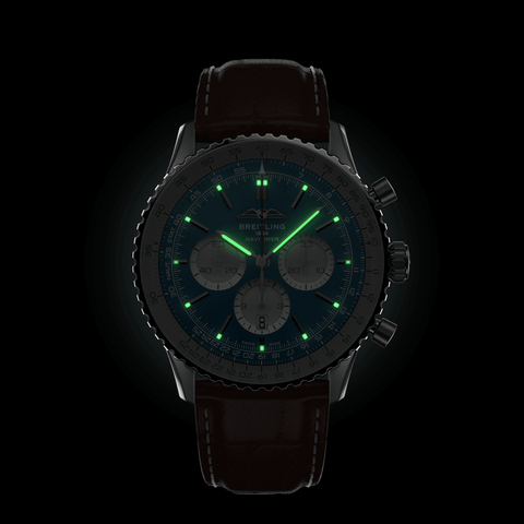 Breitling Navitimer B01 46 Brown Croc Folding Clasp Watch