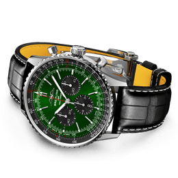 Breitling Navitimer B01 46 Black Croc Folding Clasp Watch