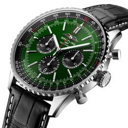 Breitling Navitimer B01 46 Black Croc Folding Clasp Watch