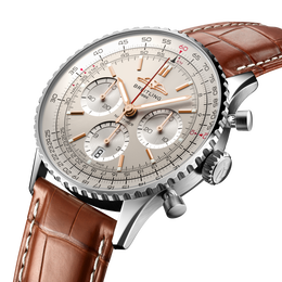 Breitling Navitimer B01 41 Gold Croc Folding Clasp Watch