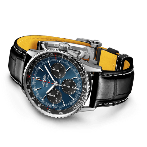Breitling Navitimer B01 41 Black Croc Folding Clasp Watch