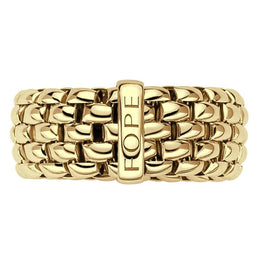 Fope Flex'it Essentials 18ct Yellow Gold Wide Ring AN05.