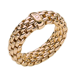 Fope Flex'it Essentials 18ct Rose Gold Medium Wide Ring AN559.