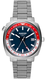 Bamford Watch GMT Steel Red White GMT-SS-NY-RD/WHI