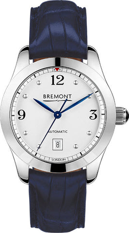 Bremont Watch Solo 32 AJ White Ladies SOLO-32-AJ/WH/R Dark Blue Alligator