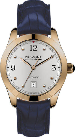 Bremont Watch Solo 32 AJ Rose Gold Ladies SOLO-32-AJ/RG-WH/R Dark Blue Alligator