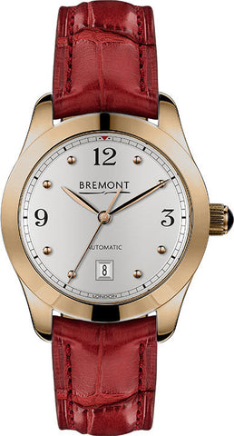 Bremont Watch Solo 32 AJ Rose Gold Ladies SOLO-32-AJ/RG-WH/R Dark Red Alligator