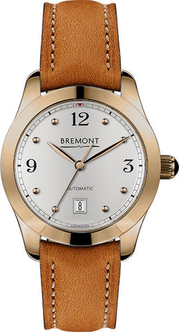 Bremont Watch Solo 32 AJ Rose Gold Ladies SOLO-32-AJ/RG-WH/R Tan Leather