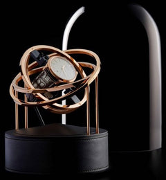 Bernard Favre Watch Winder Planet Double Axis Black Leather Base 102911