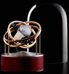 Bernard Favre Watch Winder Planet Double Axis Red Leather Base 992940