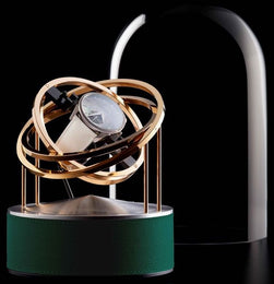 Bernard Favre Watch Winder Planet Double Axis Green Leather Base 992960