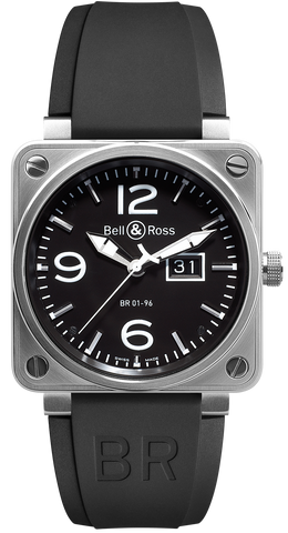 Bell & Ross Watch BR 01 96 Black Dial Steel Case BR0196-BL-ST
