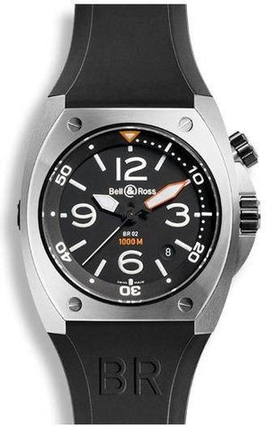 Bell & Ross BR 02 Automatic Black Dial Steel Case D BR02-STEEL