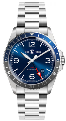 Bell & Ross Watch BR V2-93 GMT Blue Bracelet BRV293-BLU-ST/SST