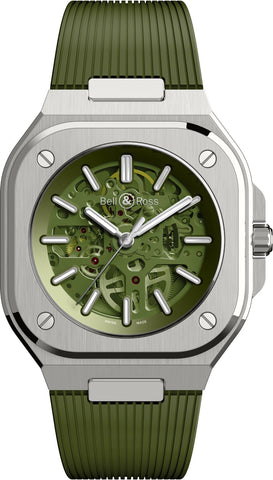 Bell & Ross Watch BR 05 Skeleton Green Rubber Limited Edition BR05A-GN-SKST/SRB