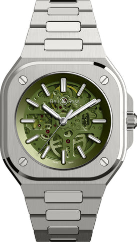 Bell & Ross Watch BR 05 Skeleton Green Bracelet Limited Edition BR05A-GN-SKST/SST