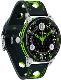 B.R.M Watch Golf Master Mens Lime Green Red Hands GF6-44-SA-N-AVP