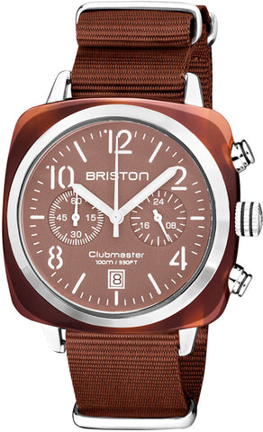 Briston Watch Clubmaster Classic Chronograph Terracotta Chocolate 20140.SA.T.37.NTCH