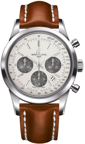 Breitling Watch Transocean Chronograph Mercury Silver AB015212/G724/433X
