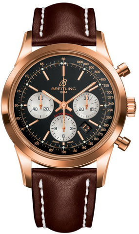 Breitling Watch Transocean Chronograph Black Red Gold RB015212/BF15/437X