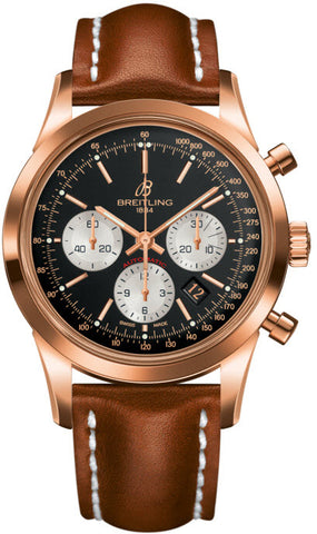Breitling Watch Transocean Chronograph Black Red Gold RB015212/BF15/433X