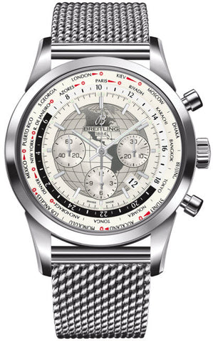 Breitling Watch Transocean Chronograph Unitime Polar White AB0510U0/A790/152A