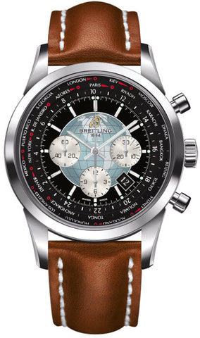 Breitling Watch Transocean Chronograph Unitime Steel Black AB0510U4/BB62/439X