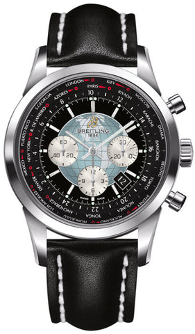 Breitling Watch Transocean Chronograph Unitime Steel Black AB0510U4/BB62/441X