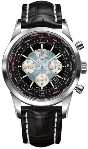 Breitling Watch Transocean Chronograph Unitime Steel Black AB0510U4/BB62/760P