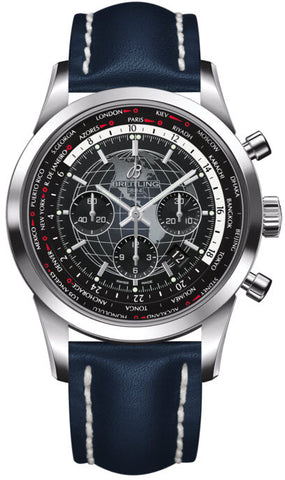 Breitling Watch Transocean Chronograph Unitime Steel Black AB0510U4/BE84/101X