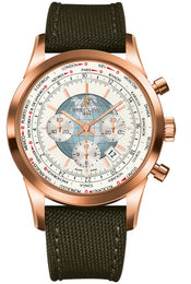Breitling Watch Transocean Chronograph Unitime Polar White Red Gold RB0510U0/A733/105W