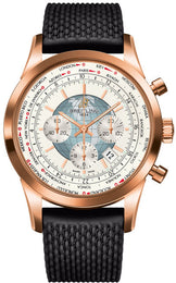 Breitling Watch Transocean Chronograph Unitime Polar White Red Gold RB0510U0/A733/256S