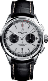 Breitling Watch Premier B01 Chronograph 42 Black Croco Tang AB0118221G1P2