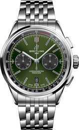 Breitling Watch Premier B01 Chronograph 42 Bentley British Racing Green Steel Navitimer AB0118A11L1A1