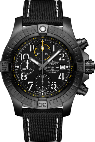 Breitling Watch Avenger Chronograph 45 Night Mission Leather Tang Type V13317101B1X1