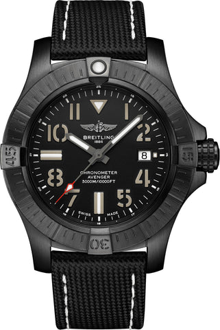 Breitling Watch Avenger Automatic 45 Seawolf Night Mission Leather Folding Clasp V17319101B1X2