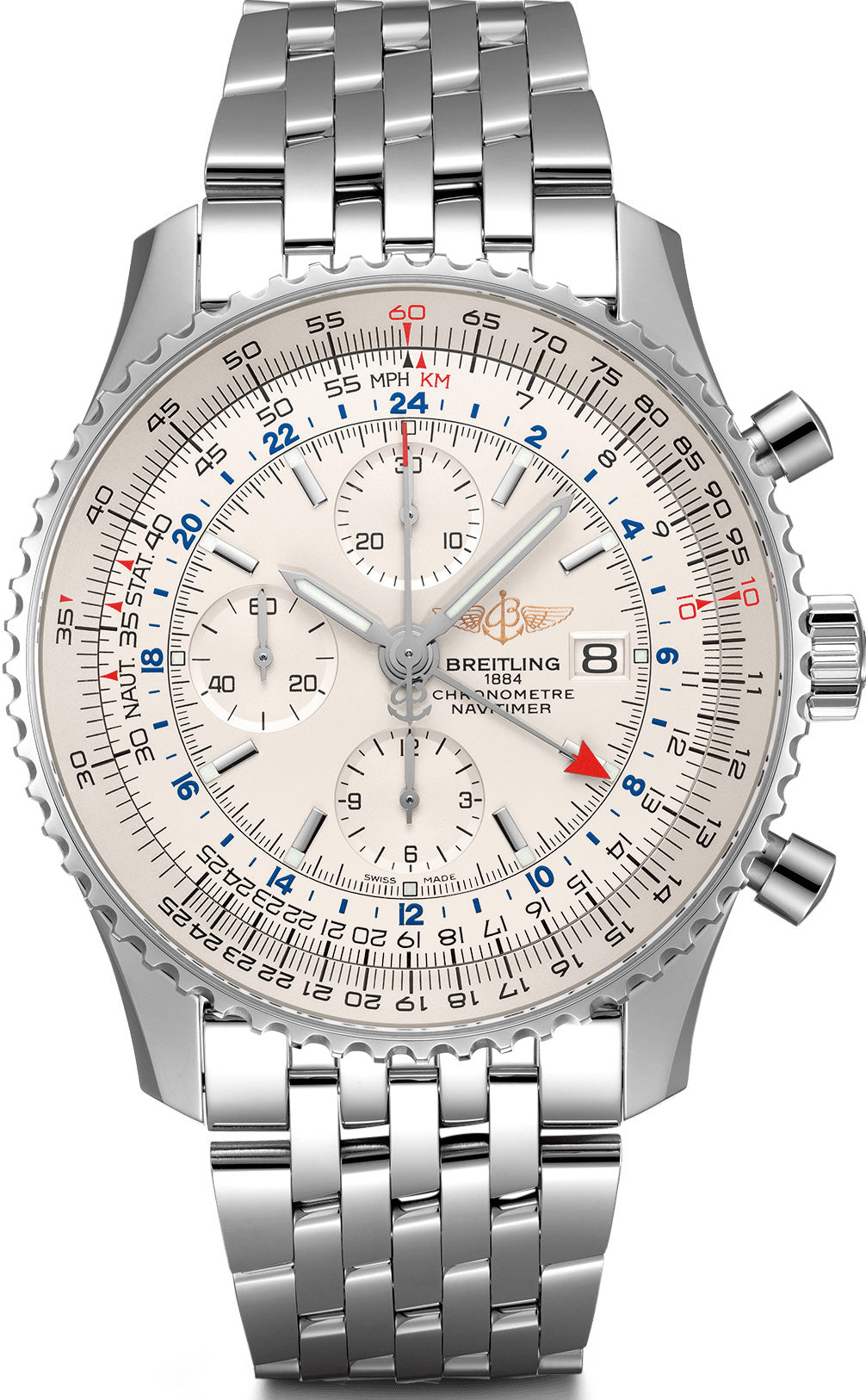 Breitling Watch Navitimer Chronograph GMT 46 Steel Bracelet ...