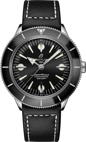 Breitling Watch Superocean Heritage 57 Black Leather Folding Clasp A10370121B1X2