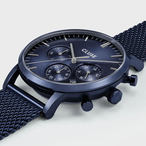 Cluse Aravis Chrono Mesh Full Blue Mens