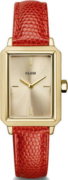 Cluse Watch Fluette Leather Coral Lizard Gold CW11505