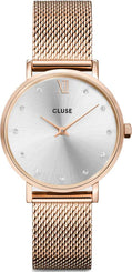 Cluse Watch Minuit Mesh Crystals Silver Rose Gold CW10205