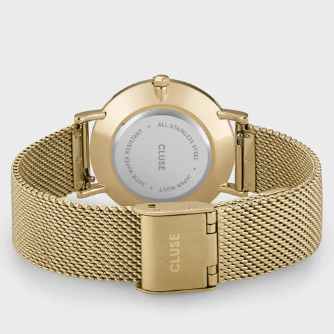 Cluse Watch Minuit Mesh Green Gold