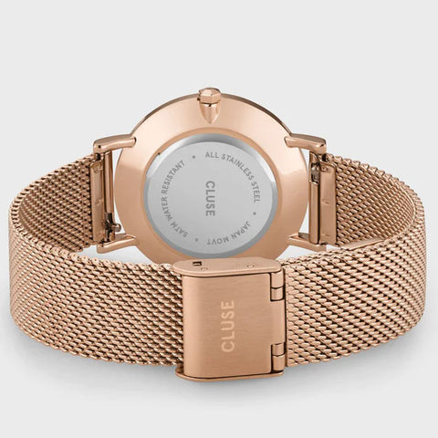 Cluse Watch Minuit Mesh Grey Rose Gold