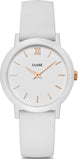 Cluse Watch Minuit Nylon White Rose Gold CW11603