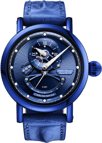 Chronoswiss Watch Open Gear ReSec Electric Blue Limited Edition CH-6926-BLSI