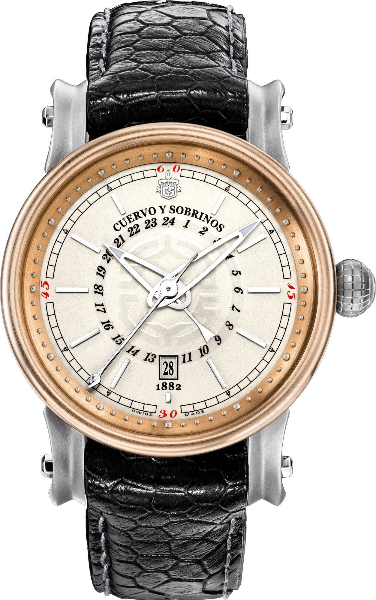 Cuervo y Sobrinos Watch Torpedo Pirata GMT Bronze 3052.5WGMT Watch ...