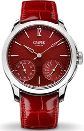 Czapek Watch Quai des Bergues Steel Guilloche Ricochet Steel Rhubarb Red S Limited Edition