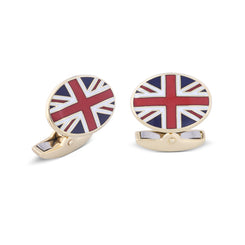 Deakin & Francis Cufflinks 18ct Yellow Gold Enamel Union Jack, L0732F0001.