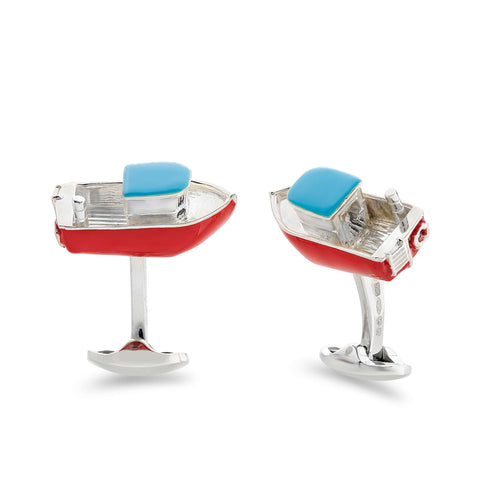 Deakin & Francis Cufflinks Enamel Red And Blue Tug Boat C50012S07.